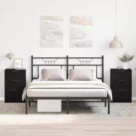 Éjjeliszekrény 2 pcs Musta tammi 40 x 65 x 65 cm Faanyag