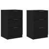 Éjjeliszekrény 2 pcs Musta tammi 40 x 65 x 65 cm Faanyag