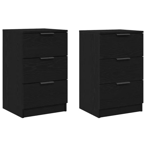 Éjjeliszekrény 2 pcs Musta tammi 40 x 65 x 65 cm Faanyag