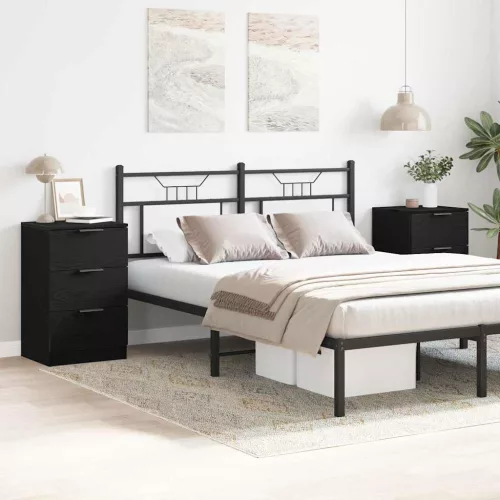 Éjjeliszekrény 2 pcs Musta tammi 40 x 65 x 65 cm Faanyag
