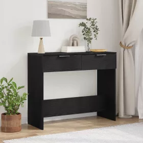 Konzolasztal fiókkal Musta tammi 90 x 36 x 75 cm Faanyag