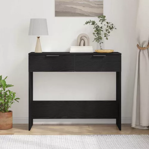 Konzolasztal fiókkal Musta tammi 90 x 36 x 75 cm Faanyag
