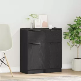 Oldalszekrények 2 pcs Musta tammi 30 x 30 x 70 cm Faanyag