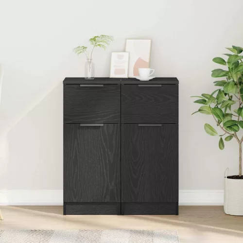 Oldalszekrények 2 pcs Musta tammi 30 x 30 x 70 cm Faanyag