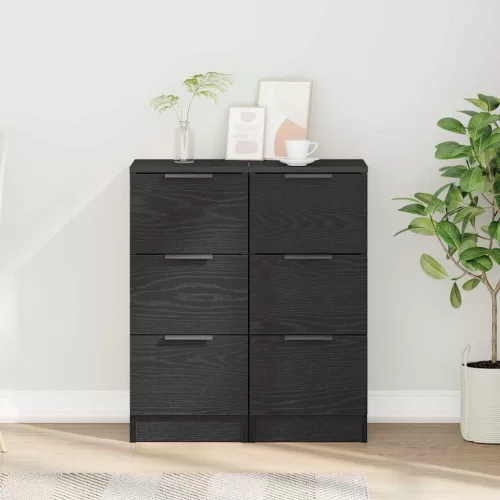 Oldalszekrények 2 pcs Musta tammi 30 x 30 x 70 cm Faanyag