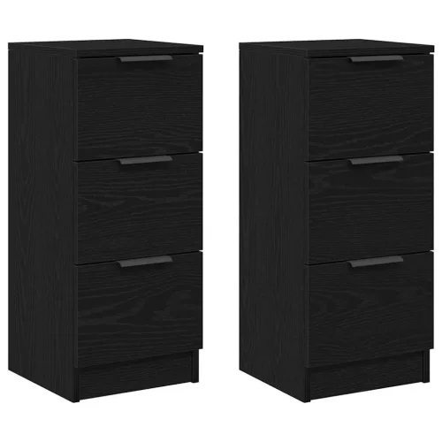 Oldalszekrények 2 pcs Musta tammi 30 x 30 x 70 cm Faanyag