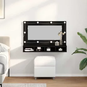   Tükörszekrény polcokkal Musta tammi 90 x 31.5 x 62 cm Faanyag