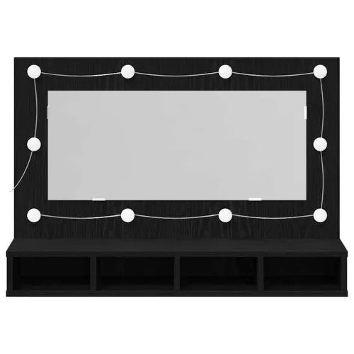 Tükörszekrény polcokkal Musta tammi 90 x 31.5 x 62 cm Faanyag