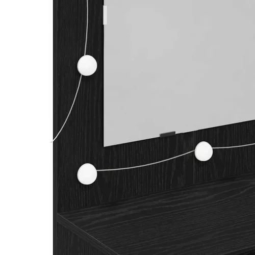 Tükörszekrény polcokkal Musta tammi 90 x 31.5 x 62 cm Faanyag