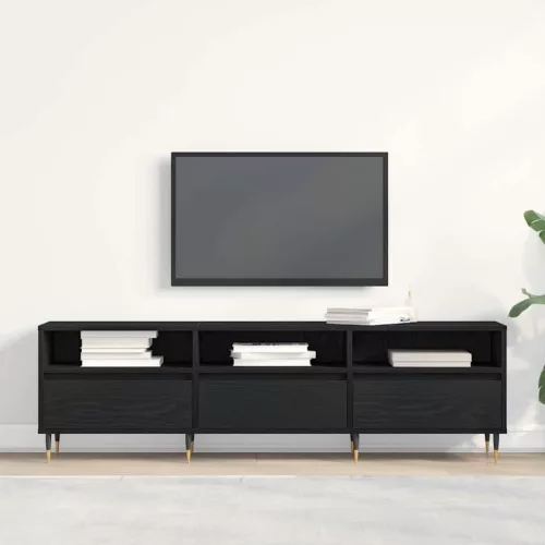 TV szekrény Musta tammi 150 x 30 x 44.5 cm Faanyag