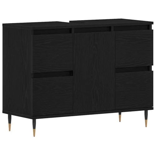 Mosdókagyló Szekrény Fekete tölgy 80 x 33 x 60 cm Faanyag