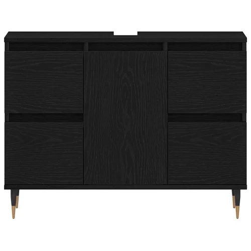 Mosdókagyló Szekrény Fekete tölgy 80 x 33 x 60 cm Faanyag