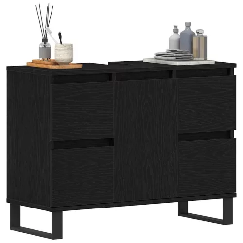 Fürdőszoba Székény fiókkal Musta tammi 80 x 33 x 60 cm Faanyag