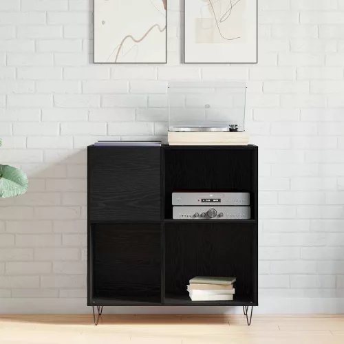 Hanglemez szekrény Musta tammi 85 x 38 x 89 cm Faanyag