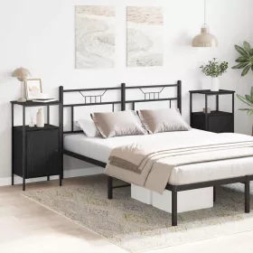 Éjjeliszekrény 2 pcs Musta tammi 41 x 31 x 80 cm Faanyag