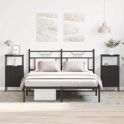 Éjjeliszekrény 2 pcs Musta tammi 41 x 31 x 80 cm Faanyag