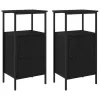 Éjjeliszekrény 2 pcs Musta tammi 41 x 31 x 80 cm Faanyag