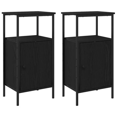 Éjjeliszekrény 2 pcs Musta tammi 41 x 31 x 80 cm Faanyag