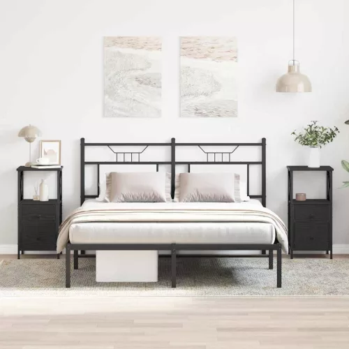 Éjjeli Szekrény fiókkal 2 pcs Musta tammi 34 x 35.5 x 70 cm