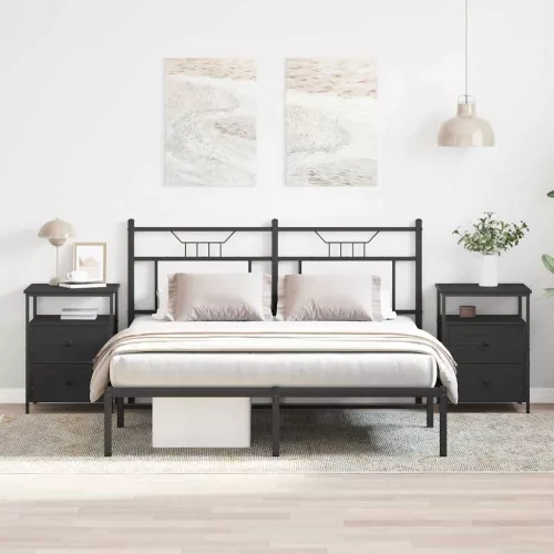 Éjjeli szekrény fiókkal 2 pcs Musta tammi 44 x 45 x 60 cm