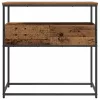 Konzolasztal fiókkal Öreg fa 75 x 40 x 75 cm Mérnöki fa és fém