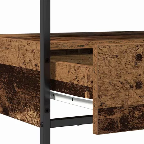 Konzolasztal fiókkal Öreg fa 75 x 40 x 75 cm Mérnöki fa és fém
