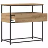 Konzolasztal kézműves tölgy 75 x 40 x 75 cm Mérnöki fa és fém