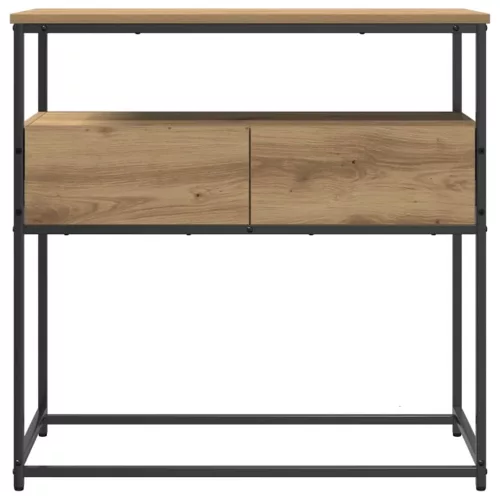 Konzolasztal kézműves tölgy 75 x 40 x 75 cm Mérnöki fa és fém