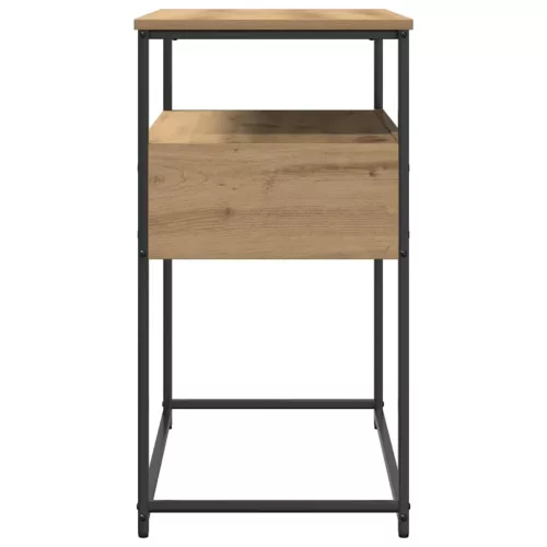 Konzolasztal kézműves tölgy 75 x 40 x 75 cm Mérnöki fa és fém
