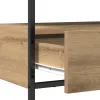 Konzolasztal kézműves tölgy 75 x 40 x 75 cm Mérnöki fa és fém