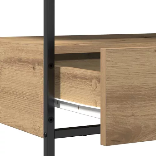 Konzolasztal kézműves tölgy 75 x 40 x 75 cm Mérnöki fa és fém