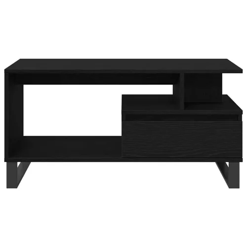 Dohányzóasztal with Drawer Musta tammi 90 x 49 x 45 cm Faanyag