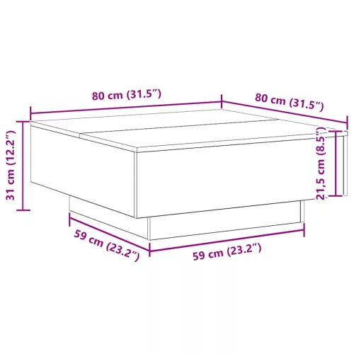 Dohányzóasztal Musta tammi 80 x 80 x 31 cm Faanyag