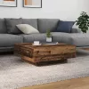 Dohányzóasztal Régi fa Kék 80 x 80 x 31 cm Faanyag