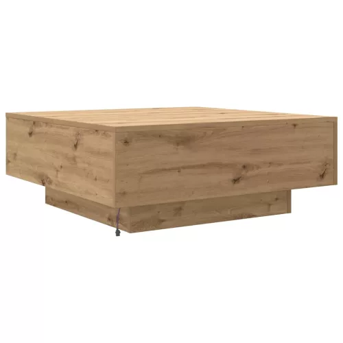 Dohányzóasztal kézműves tölgy 80 x 80 x 31 cm Faanyag