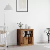 Széf LED -es lámpákkal Barna 60.5 x 37 x 67 cm Faanyag