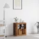 Széf LED -es lámpákkal Barna 60.5 x 37 x 67 cm Faanyag
