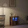 Széf LED -es lámpákkal Barna 60.5 x 37 x 67 cm Faanyag