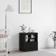 Széf LED -es lámpákkal Fekete 60.5 x 37 x 67 cm Faanyag