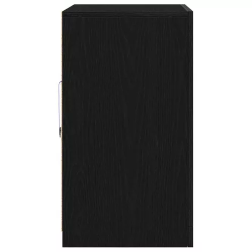 Széf LED -es lámpákkal Fekete 60.5 x 37 x 67 cm Faanyag