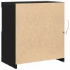Széf LED -es lámpákkal Fekete 60.5 x 37 x 67 cm Faanyag