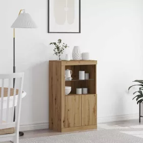   Oldalsó szekrény kézműves tölgy 60.5 x 37 x 100 cm Faanyag