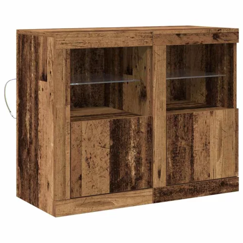Oldalsó szekrény 2 pcs Régi fa 41 x 37 x 67 cm Faanyag