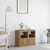 Oldalsó szekrény 2 pcs kézműves tölgy 41 x 37 x 67 cm Faanyag