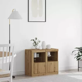   Oldalsó szekrény 2 pcs kézműves tölgy 41 x 37 x 67 cm Faanyag