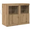 Oldalsó szekrény 2 pcs kézműves tölgy 41 x 37 x 67 cm Faanyag