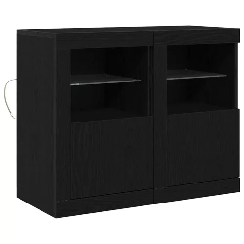 Oldalsó szekrény 2 pcs Musta tammi 41 x 37 x 67 cm Faanyag