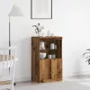 Széf LED -es lámpákkal Barna 60 x 37 x 100 cm Faanyag