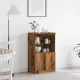 Széf LED -es lámpákkal Barna 60 x 37 x 100 cm Faanyag