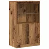 Széf LED -es lámpákkal Barna 60 x 37 x 100 cm Faanyag